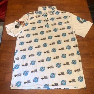 Buffalo Wild Wings X Blue Moon Beer Polo Shirt Mens Size Large Short Sleeve